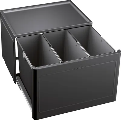 Immagine prodotto di BLANCO BOTTON Pro 60/3 Sistema di raccolta differenziata manuale a sportello girevole / plastica / antracite / 3x13 litri -