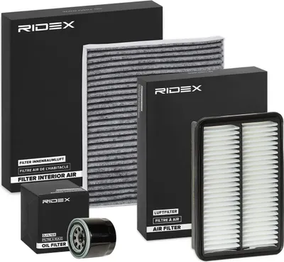 Produktbild von RIDEX Filterset Inspektionspaket Filtersatz für HYUNDAI ix35 (LM, EL, ELH) für KIA SPORTAGE (JE, KM)