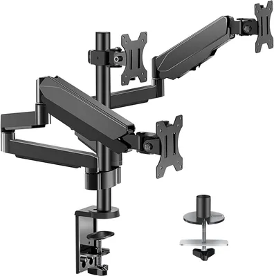 Produktbild von Dreifacher Monitorarm für 3 Monitore – Monitorhalterung – Monitorständer – Monitorfuß – Bildschirmarm