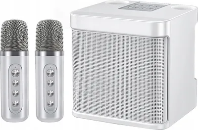 Zdjęcie produktu dla Mumuwind Zestaw Do Karaoke 2 Mikrofony Głośnik Bluetooth Biały