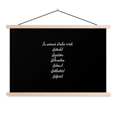 Produktbild von MuchoWow® Textilposter Zitate - Sprichwörter - Koch - Koch 60x40 cm mit holzfarbenen Rahmen - Bilder