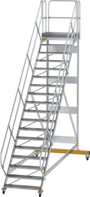 Produktbild von MUNK Plattformtreppe fahrbar 45° Stufenbreite 1000mm 19 Stufen