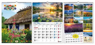 Image de Calendrier mural A4, format paysage, à spirale, avec des paysages - "Pan Kalendarzyk"