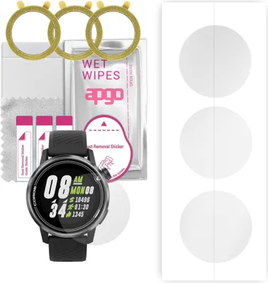 Produktbild von apgo 3 Stück Schutzfolie, klar, kompatibel mit Coros Apex 42mm Smartwatch, Hydrogel Displayschutzfolie mit Positionierhilfe, Displayfolie, robust und kratzfest