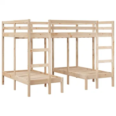 Obrázek produktu pro vidaXL Trojpatrová postel 140x200/70x140 cm z masivního borovicového dřeva