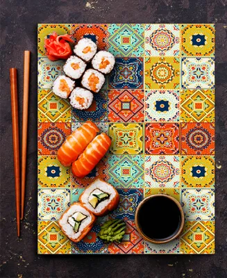 Imagen del producto de TABLA DE CORTE DE VIDRIO, 40x52 cm, diseño mosaico