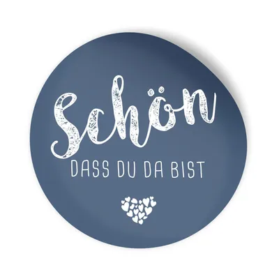 Produktbild von itenga 24x Sticker Aufkleber "Schön dass du da bist" dunkelblau