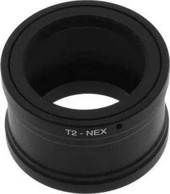 Obrázok produktu pre Adaptér objektívu T2 na Sony NEX, kovový, matná čierna farba, značka Marumi T2-NEX