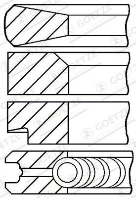 Produktbild von GOETZE ENGINE 08-420108-00 Kolbenringsatz Kolbenringe für FIAT Series 300