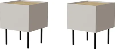 Produktbild von Furniture24 Nachttisch Fellini Sn Kaschmir/Geölte Eiche Nachtschrank Nachtkästchen 2 Stk. Im Set