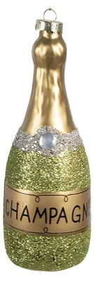 Image de Clayre & Eef Pendentif de Noël Bouteille 14 cm Vert Verre