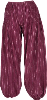Produktbild von Luftige Muckhose, Boho Pluderhose, Pumphose - Weinrot, Damen, Baumwolle, Größe: S
