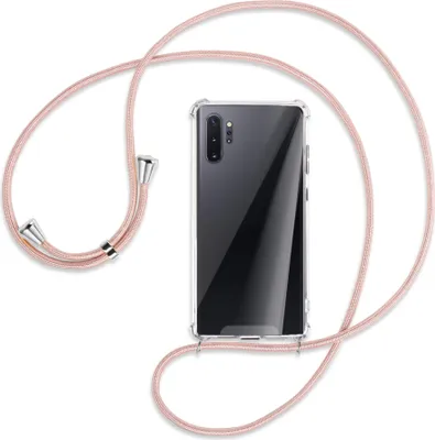 Produktbild von Handykette Backcover-Schutzhülle mit Band (Metall silberfarben) für Samsung Galaxy Note 10 Plus - roségold