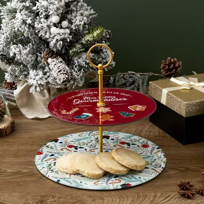 Produktbild von Doppeltes Weihnachtsserviertablett D25cm