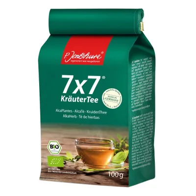 Produktbild von P. Jentschura 7x7 KräuterTee | 100 g | 49 Kräuter | vielseitig einsetzbar | für Säure-Basen-Balance | mild |