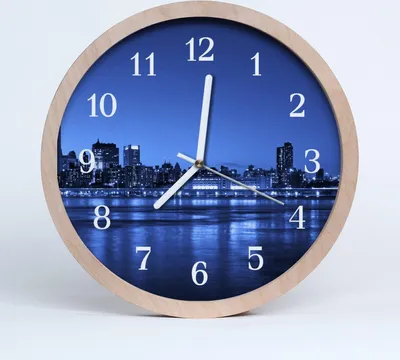 Produktbild von Holzuhr 30fi cm wanduhr - Stadtgebäude Stadt