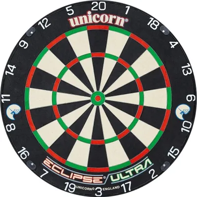 Produktbild von Famanu Dartboard mit gut sichtbarer weißer Zahlenring - Championship Qualität