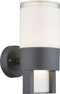 Produktbild von Globo Lighting Außenleuchte Aluminium Druckguss grau, Kunststoff opal, klar, Richtung Lichtschein: auf- und abwärts, IP44, BxH: 100x225mm, AL: 150mm, inkl. LED 11.5W 230V, 1229lm Source, 741lm Output, 3000K
