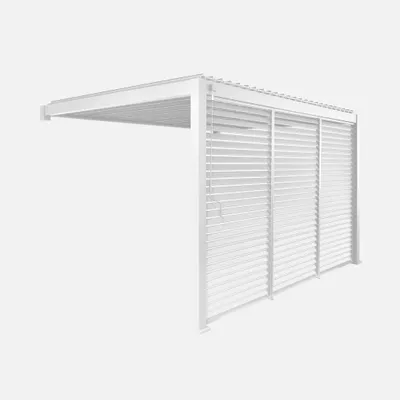 Immagine prodotto di Pergola bioclimatica 3x4m in alluminio addossata + 3 persiane 1.3m, Bianco