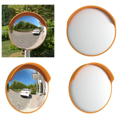 Obrázek produktu pro vidaXL Dopravní zrcadlo vypouklé venkovní oranžové Ø30 cm Polykarbonát - Dopravní zrcadlo - Panoramatické zrcadlo - Vypouklé zrcadlo