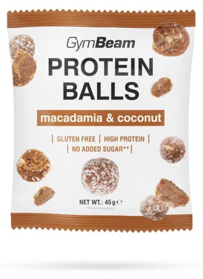 Produktbild von GymBeam - Proteinbällchen, 45 g, macadamia & coconut