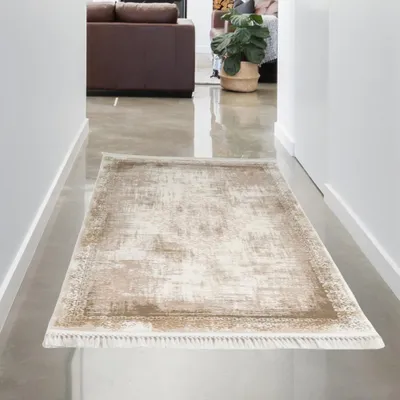 Obrázok produktu pre Orientálny vlnený koberec - vyblednutý efekt - hnedý Veľkosť - 80x150 cm