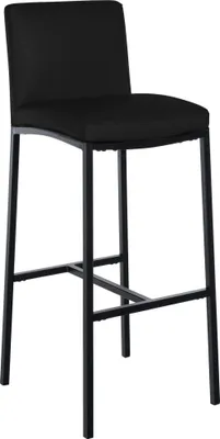 Obrázek produktu pro Barová židle, stolička, opěradlo - moderní komfort v imitaci kůže nebo látky | Barva: černá | Materiál: Imitace kůže