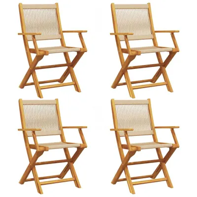 Produktbild von vidaXL Gartenstühle 4 Stk. Klappbar Beige Massivholz Akazie