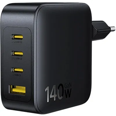 Image de Chargeur secteur 140 W, 1 port USB-A, 3 ports USB-C, GaN, Baseus EnerFill FH11, noir