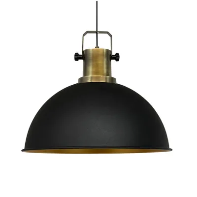 Produktbild von Pendelleuchte Industrielle Metall Groß 40 cm, Schwarz Pendellampe, Küchenlampe