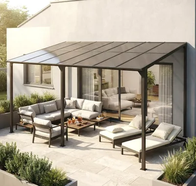 Productafbeelding van Aluminium dakpaviljoen, 3x4,5 meter, tuinpaviljoen, pergola met dubbele beglazing, model 56860
