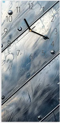 Produktbild von Wanduhr aus Glas mit Motiv Metallplatte- 30 x 60 cm - inkl. Aufhängesystem