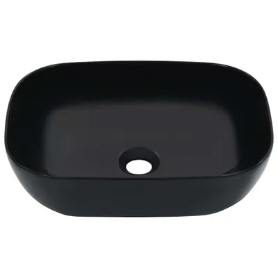 Image de vidaXL Lavabo 45,5 x 32 x 13 cm Céramique noire