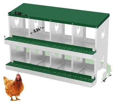 Produktbild von Hühner-Nistkästen, verzinktes Material, mehrere Fächeroptionen, Grün 8 Löcher