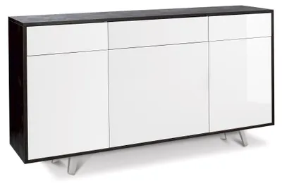 Immagine prodotto di Mobile 3 Ante 3 Cassetti 164x92x41 cm Ossido Nero/Bianco Lucido
