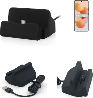 Produktbild von K-S-Trade Docking-Station kompatibel mit Xiaomi Civi Ladestation Dock Ladegerät Docking Station Tischständer Ständer inkl. USB Typ C Kabel schwarz