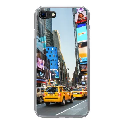 Produktbild von MuchoWow® Handyhülle Schutzhülle Hülle für iPhone 8 New York - Taxi - Gelb Silikon Softcase Handy Hülle - Schutzhaube