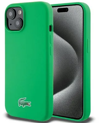 Zdjęcie produktu dla Etui Lacoste Silicone do iPhone 15 Plus zielony