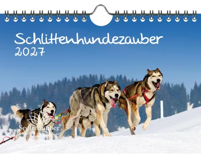 Produktbild von Schlittenhundezauber DIN A5 Kalender für 2027 Welpen und Hunde - Seelenzauber