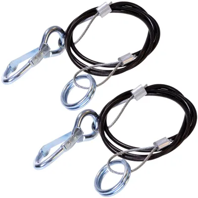 Immagine prodotto di 2 funi di sicurezza con gancio e anello, lunghezza 100 cm