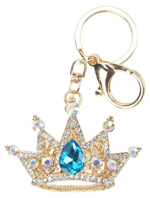 Immagine prodotto di Portachiavi con strass a forma di , lucido, design raffinato per portachiavi da auto, ornamento per borse, blu