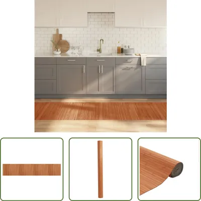 Produktbild von The Living Store Teppich Rechteckig Braun 80x400 cm Bambus