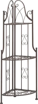 Produktbild von Dehner Regal Antik, Eckregal in Vintage-Optik als Blumentreppe, 46 x 32 x 117.5 cm, Eisen, braun
