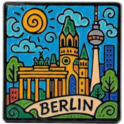 Produktbild von United1871 Berlin Souvenir Magnet für Kühlschrank und Metallflächen, Andenken und Berlin Geschenk, Deutschland Deko