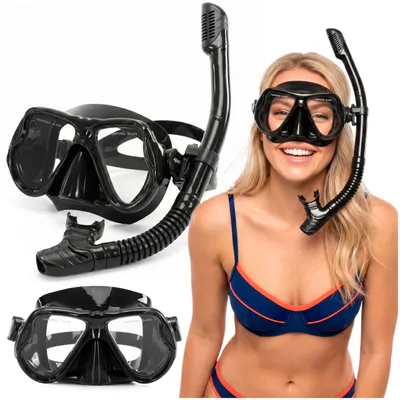 Productafbeelding van Snorkelset - Duikset - Snorkelmasker - Vinnen - Duikbril - Snorkel - Face Masker - DRY Top