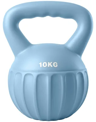 Produktbild von Kettlebell 10 kg für das Krafttraining zu Hause | Farbe: Blau | Abmessungen: 21x21x27 cm