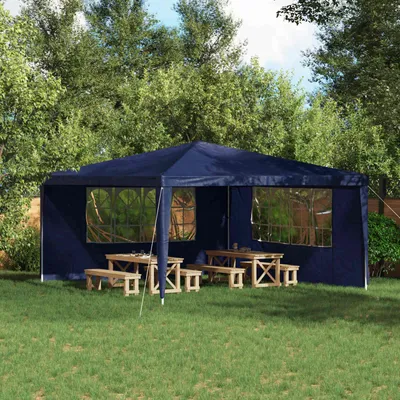 Produktbild von Möbel Party Zelt Seitenteil 2 pcs 400 x 195 cm Blau PE und StahlPavillons & Partyzelte - Pavillons & Partyzelte c7319