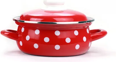 Produktbild von Emaillierter Topf Belis/Sfinx Weißer Punkt, 24 cm, 4,5 l