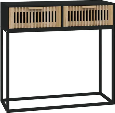 Obrázok produktu pre vidaXL Konzolový stôl čierny 80x30x75 cm Materiál drevo a železo