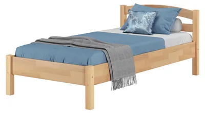 Produktbild von Überlanges Holzbett Buche natur 100x220 Holzbett Zubehör wählbar V-60.73-10-220ohne Zubehör